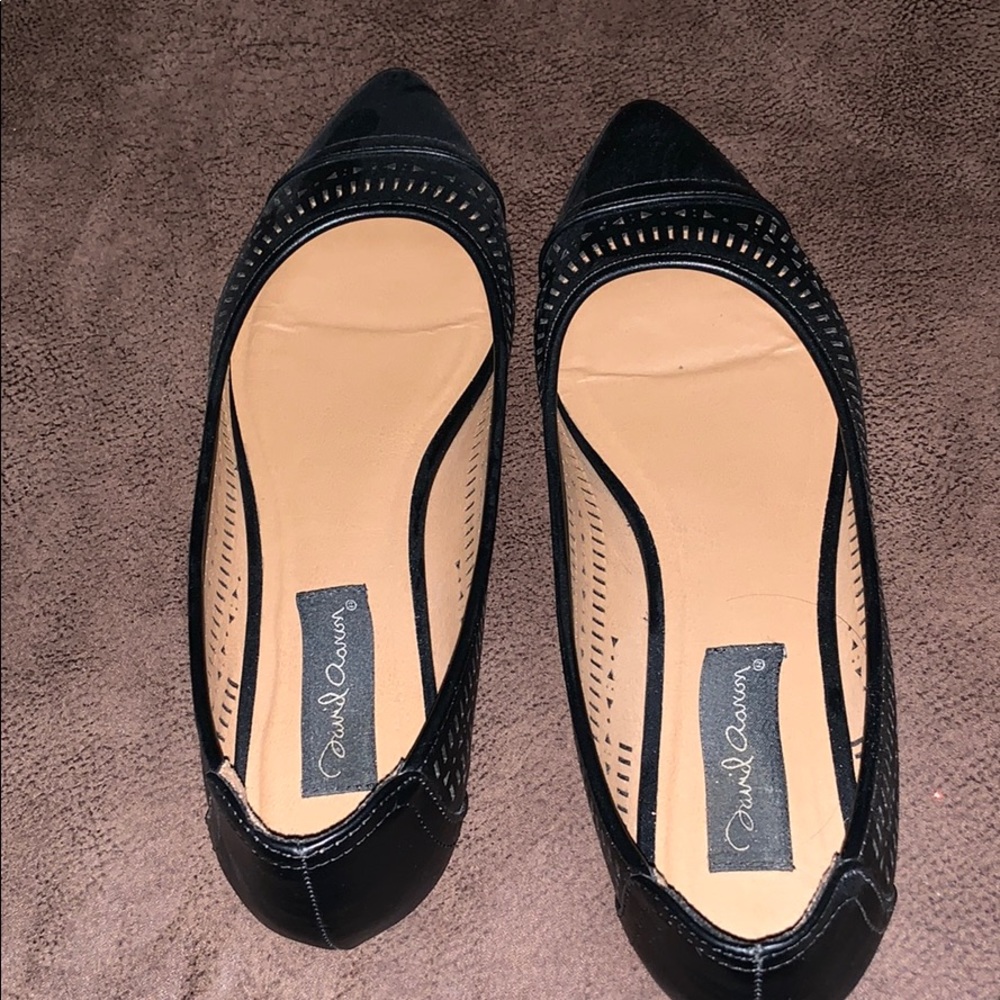 David Aaron Black flats Sz 8.5